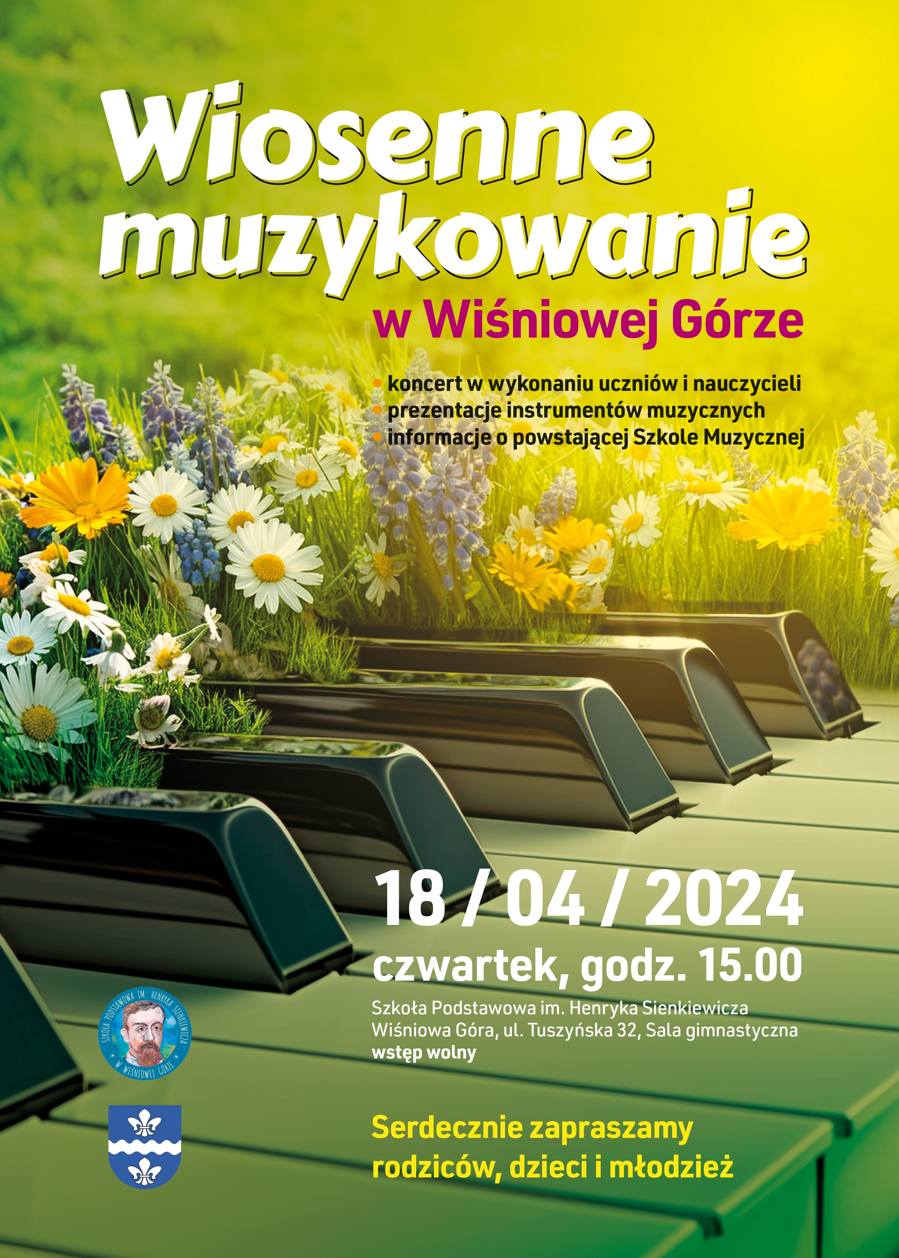 Wiosenne muzykowanie w Wiśniowej Górze - 18.04.2024 - Plakat