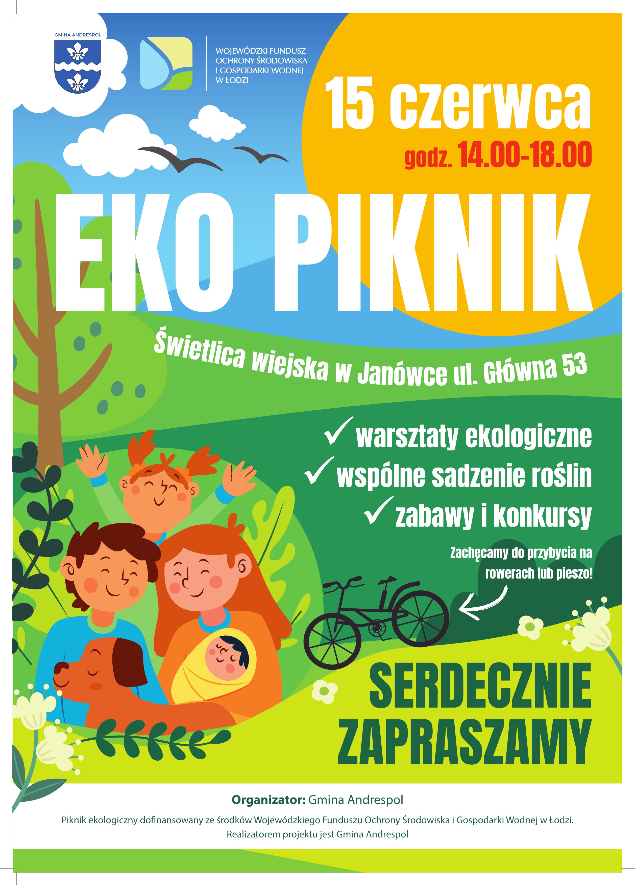 Eko-piknik w Janówce. Plakat informacyjny