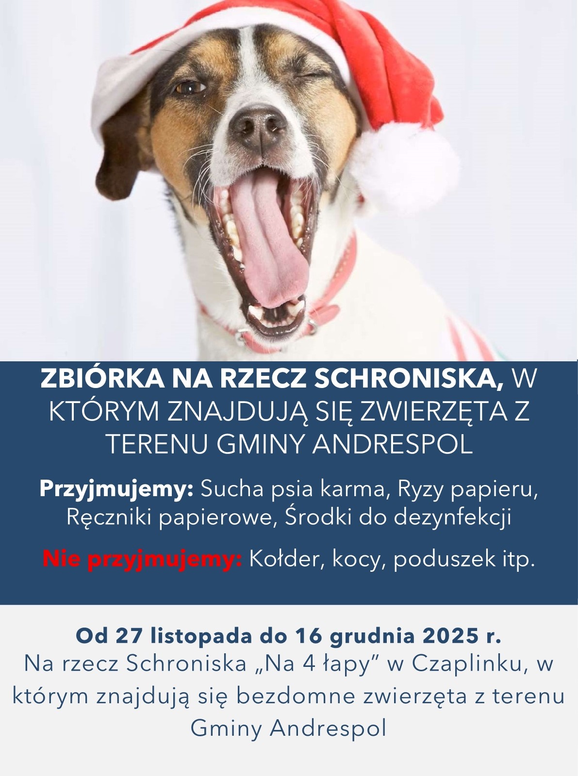 Zbiórka na rzecz schroniska "Na 4 łapy"