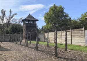 Zdjęcie zabudowań obozu Auschwitz-Birkenau