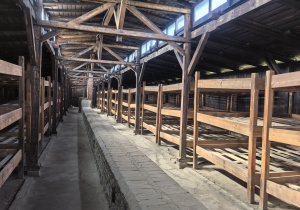 Zdjęcie zabudowań obozu Auschwitz-Birkenau