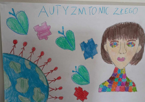 Praca plastyczna uczniów nt. autyzmu