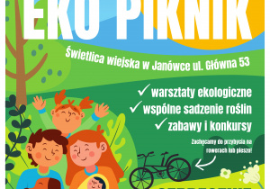 Eko-piknik w Janówce. Plakat informacyjny.