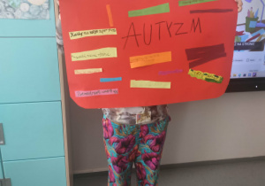Uczeń prezentujący plakat